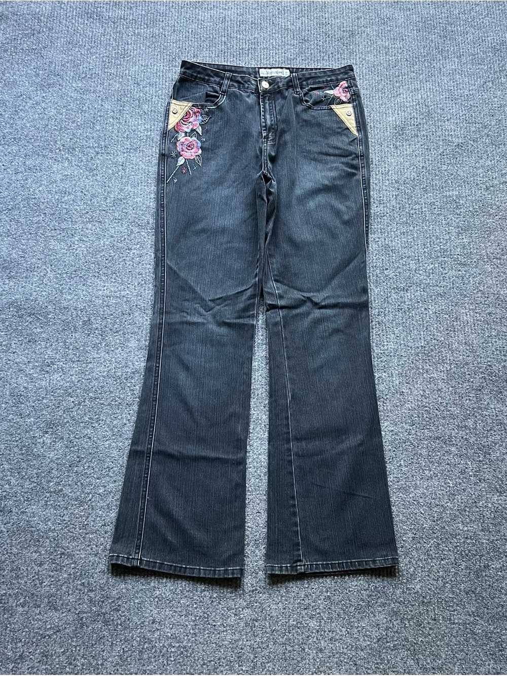 Y2K Embroidered Boocut Jeans